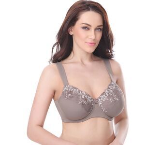 Curve Muse Plus Size Minimizer Underwire Unlined Bras with Embroidery Lace size
